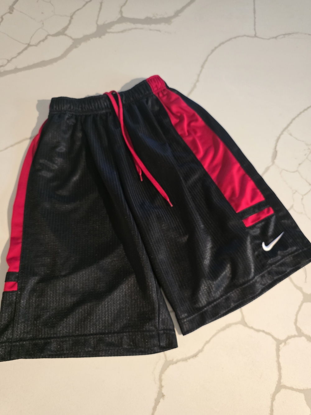 Nike Black & Red Kids' Athletic Mesh Shorts